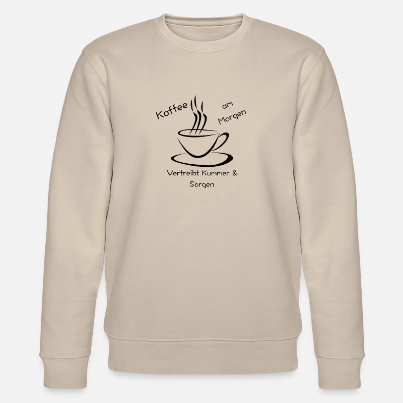 Kaffee Spruch - Stanley/Stella Unisex Bio-Sweatshirt CHANGER  - Beige