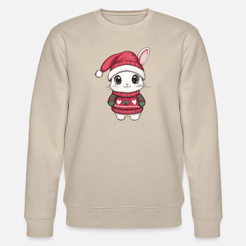 Bunny Christmas Comic - Stanley/Stella CHANGER Unisex Organic Sweatshirt - beige