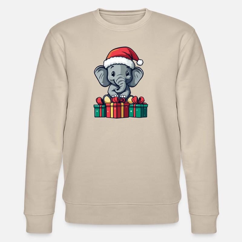 Elefant Weihnachten Geschenke - Stanley/Stella Unisex Bio-Sweatshirt CHANGER  - Beige