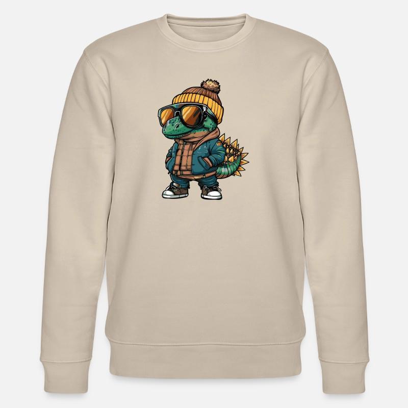 Dinosaurier stegosaurus Cool Comic - Stanley/Stella Unisex Bio-Sweatshirt CHANGER  - Beige