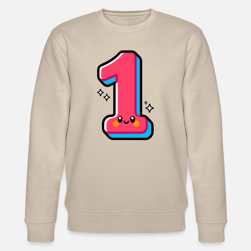 Numéro 1 Rose Heureux Illustré - Sweat bio CHANGER Stanley/Stella Unisexe - beige
