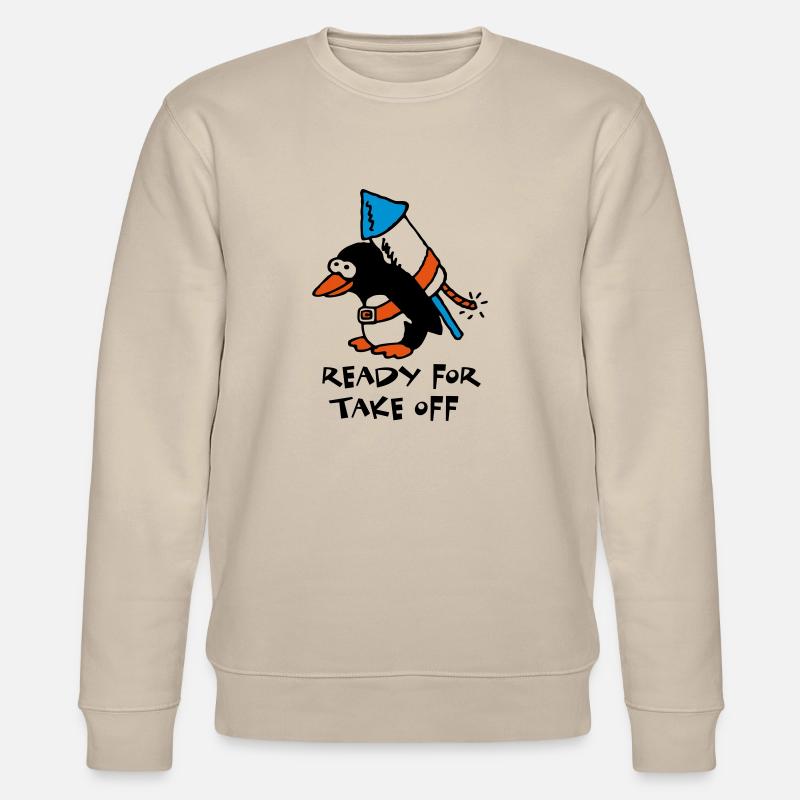 rocket_pinguin_white_c_3c - Sweat bio CHANGER Stanley/Stella Unisexe - beige