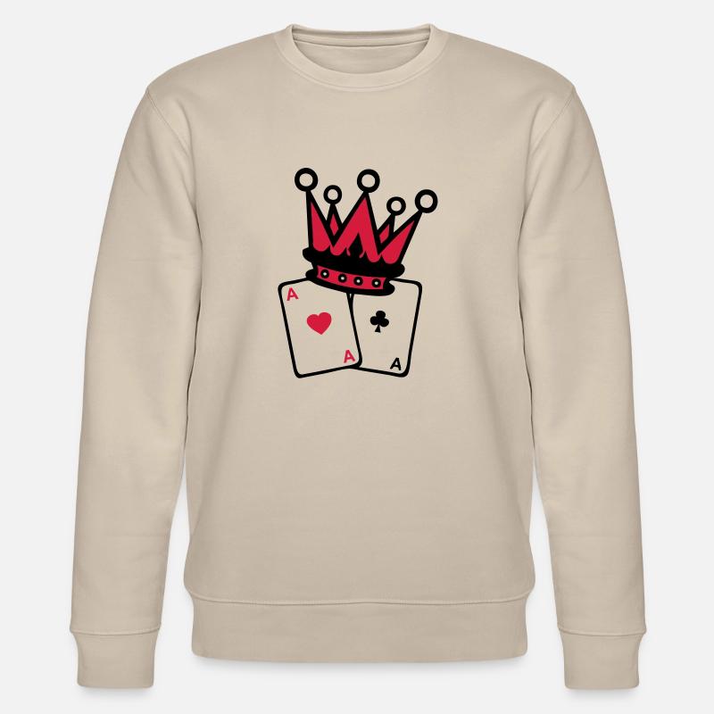 Krone Krone Poker als Map1 - Stanley/Stella Unisex Bio-Sweatshirt CHANGER  - Beige