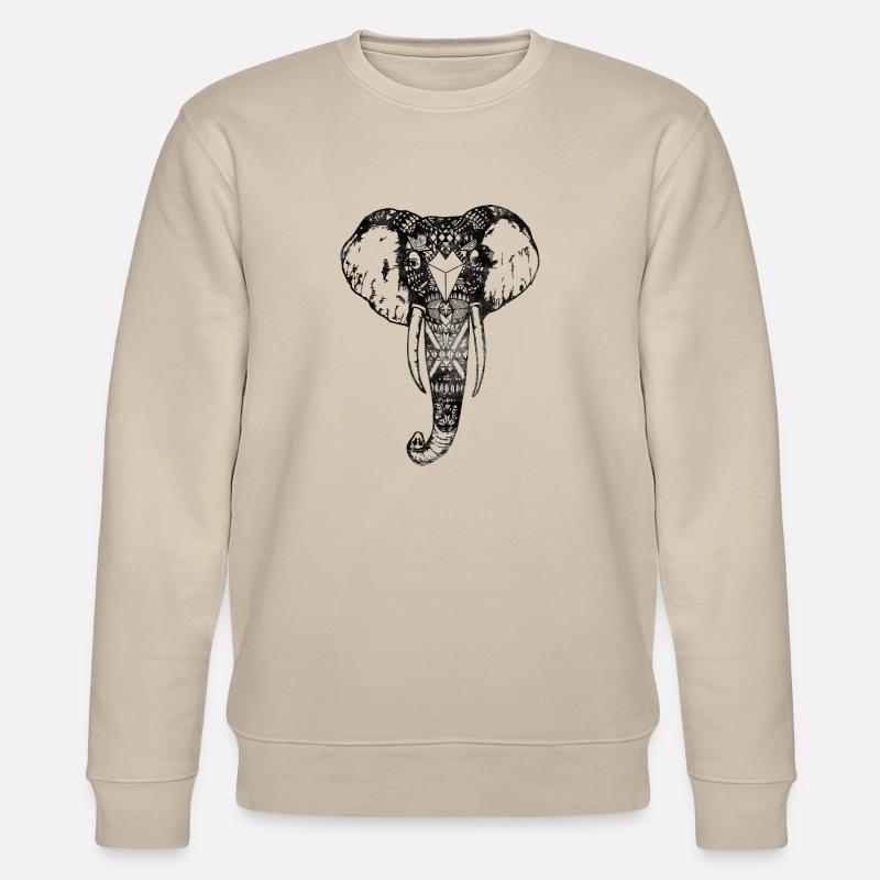 Bangkok Elephant - Stanley/Stella Unisex Bio-Sweatshirt CHANGER  - Beige