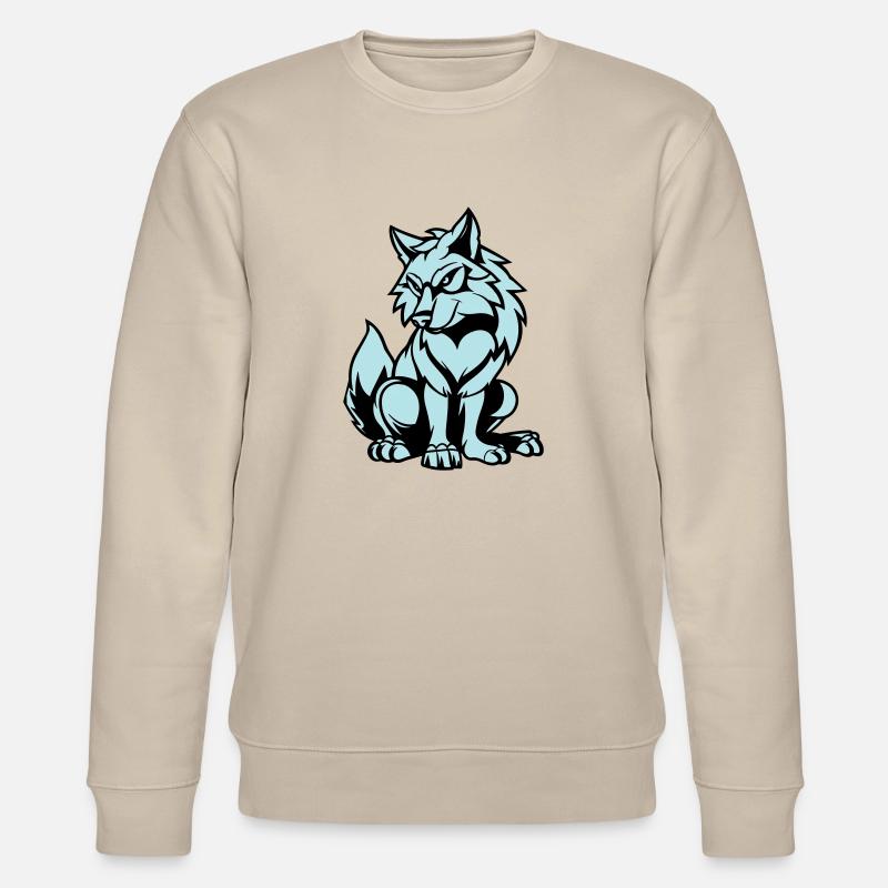 wolf comic tier - Stanley/Stella Unisex Bio-Sweatshirt CHANGER  - Beige