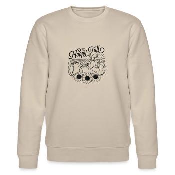 Happy Fall Y'All Herbst Kürbisse Sonnenblumen - Stanley/Stella Unisex Bio-Sweatshirt CHANGER  - Beige - Vorne - Nik (191cm) & Marisol (170cm)