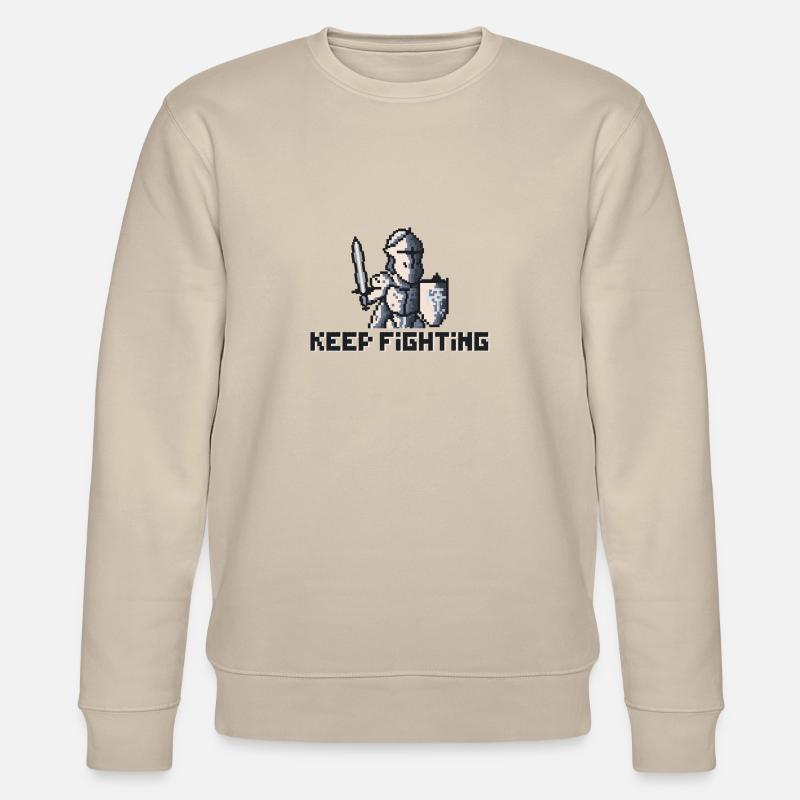 Chevalier Pixel Art - Keep Fighting - Sweat bio CHANGER Stanley/Stella Unisexe - beige