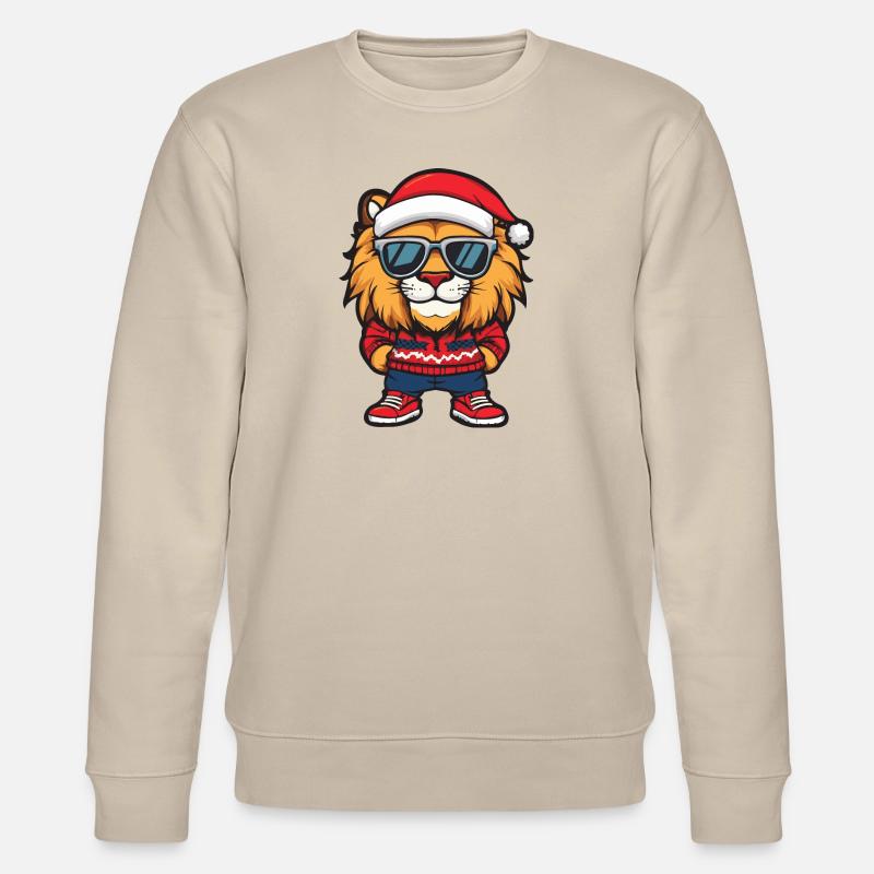 Lion Noël Bande dessinée Cool - Sweat bio CHANGER Stanley/Stella Unisexe - beige