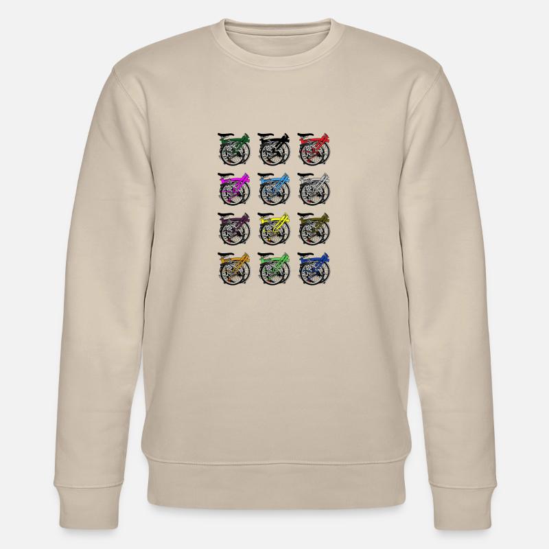 Brompton Bicycle Folded - Stanley/Stella CHANGER Unisex Organic Sweatshirt - beige