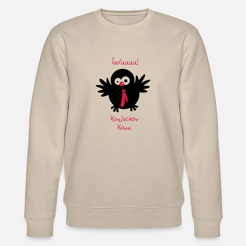 An owl / / Strangely codger. - Stanley/Stella CHANGER Unisex Organic Sweatshirt - beige