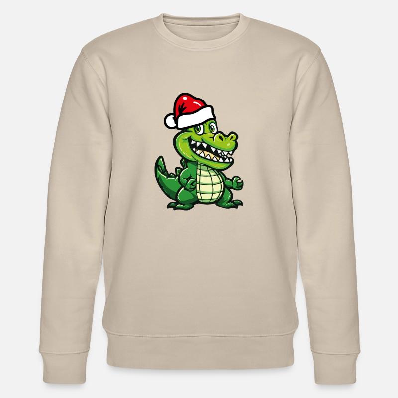 krokodil weihnachten - Stanley/Stella Unisex Bio-Sweatshirt CHANGER - Beige