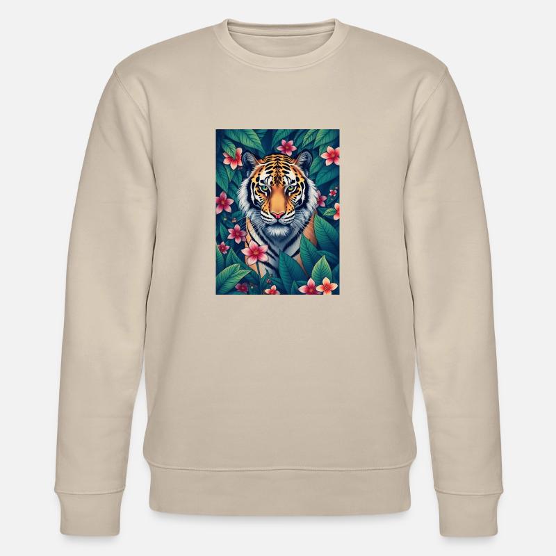 The Tiger never sleep - Stanley/Stella Unisex Bio-Sweatshirt CHANGER  - Beige