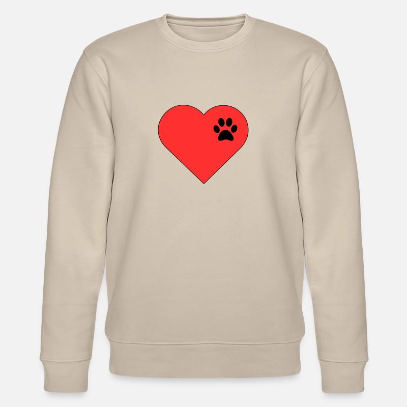 Modèle coeur patte impression design - Sweat bio CHANGER Stanley/Stella Unisexe - beige
