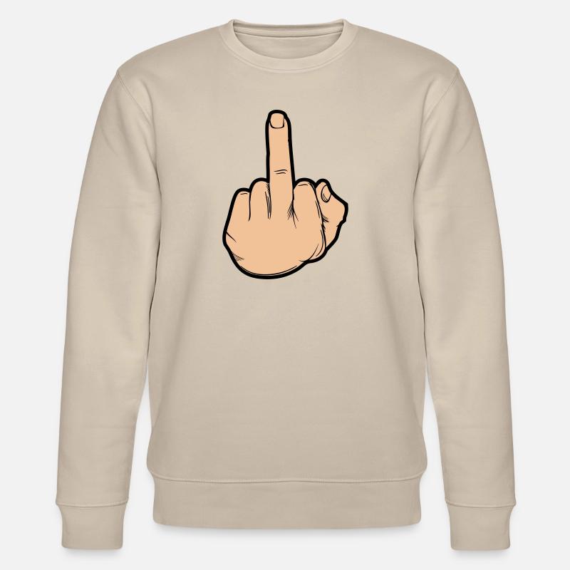 hand mittelfinger - Stanley/Stella Unisex Bio-Sweatshirt CHANGER  - Beige