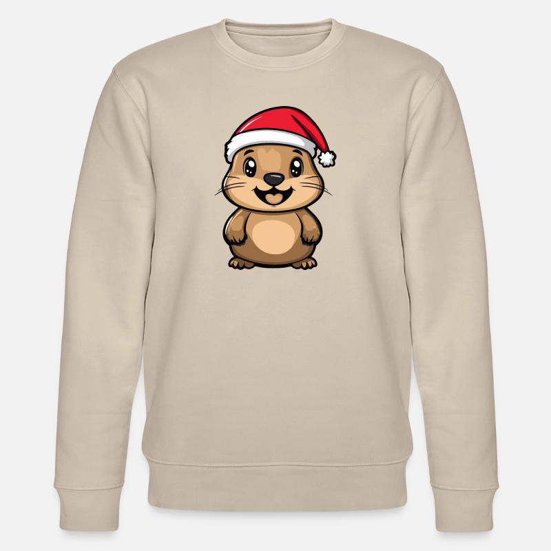 Biber Weihnachten - Stanley/Stella Unisex Bio-Sweatshirt CHANGER  - Beige