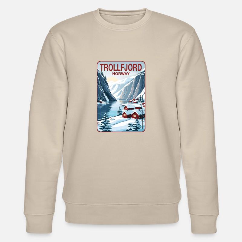 Trollfjord - Stanley/Stella Unisex Bio-Sweatshirt CHANGER - Beige