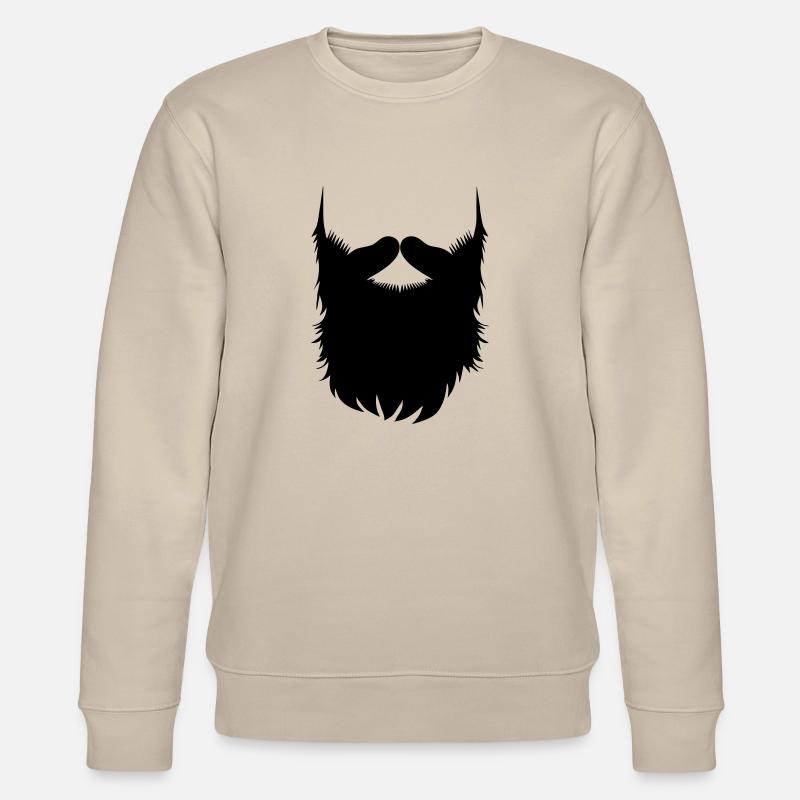Hipster Beard Vector - Stanley/Stella CHANGER Unisex Organic Sweatshirt - beige