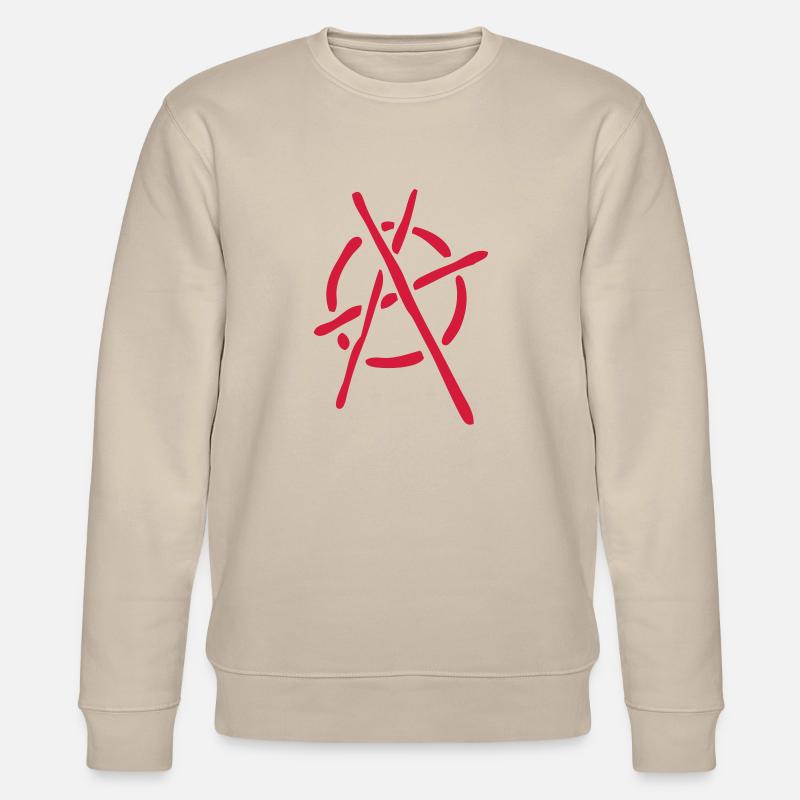 anarchy logo stencil - Sweat bio CHANGER Stanley/Stella Unisexe - beige