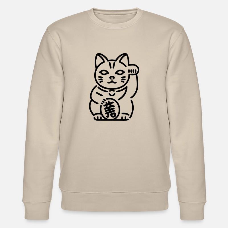 Maneki Neko Katze - Stanley/Stella Unisex Bio-Sweatshirt CHANGER  - Beige