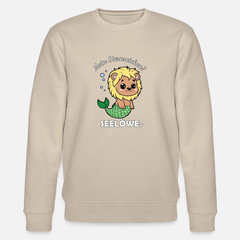 Sternzeichen Löwe Seelöwe - Stanley/Stella Unisex Bio-Sweatshirt CHANGER  - Beige