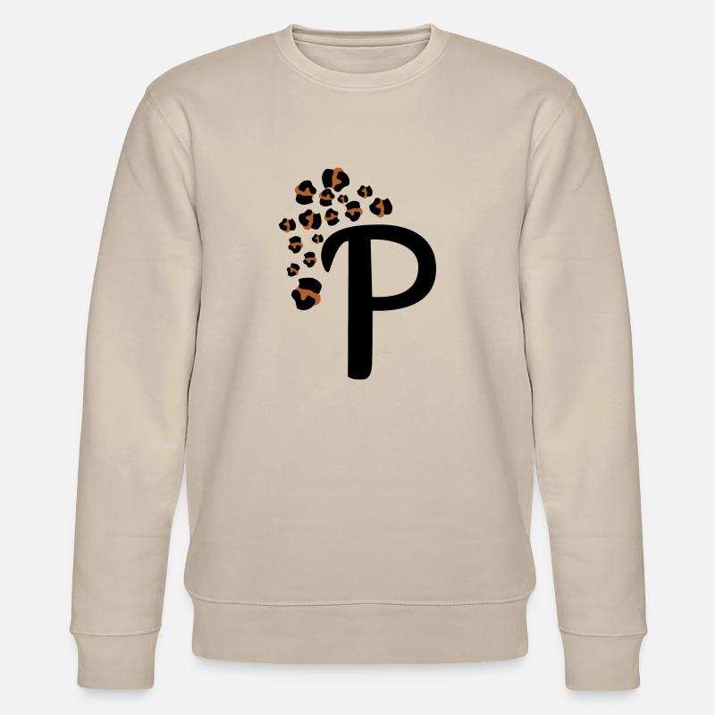 Buchstabe p Leopardenmuster - Stanley/Stella Unisex Bio-Sweatshirt CHANGER  - Beige