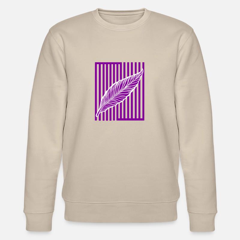 Plume sur barre verticale - Sweat bio CHANGER Stanley/Stella Unisexe - beige