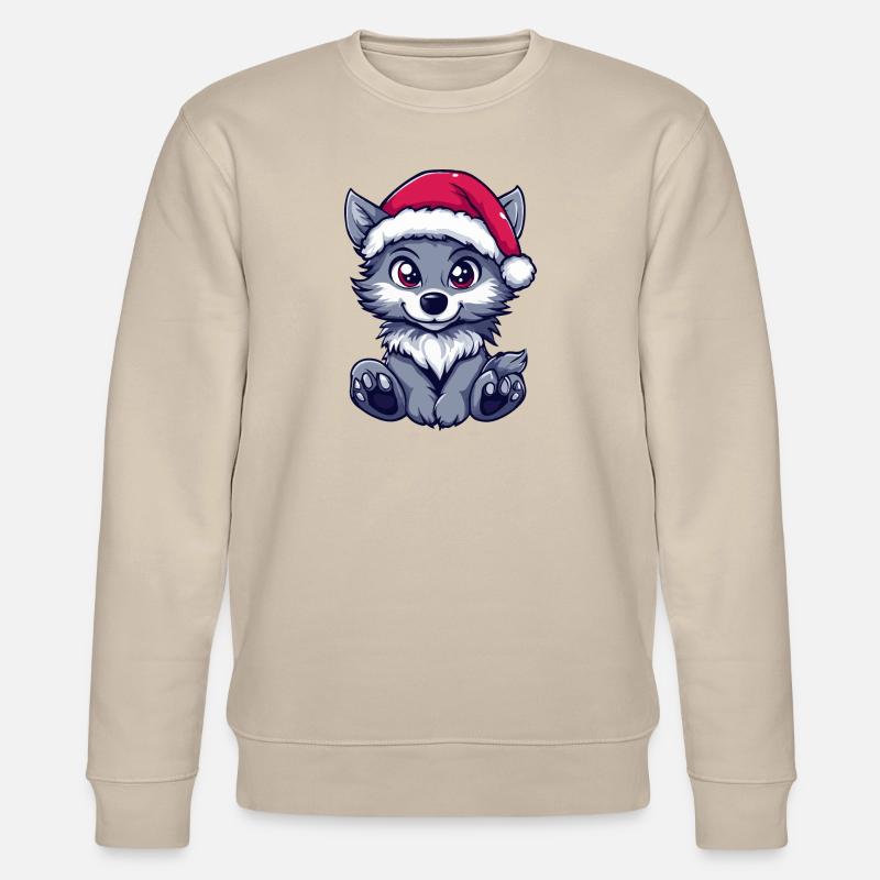 Wolf Weihnachten - Stanley/Stella Unisex Bio-Sweatshirt CHANGER  - Beige