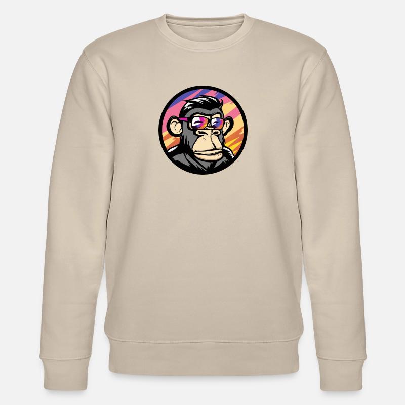 Monkey Comic Cool Summer - Stanley/Stella CHANGER Unisex Organic Sweatshirt - beige