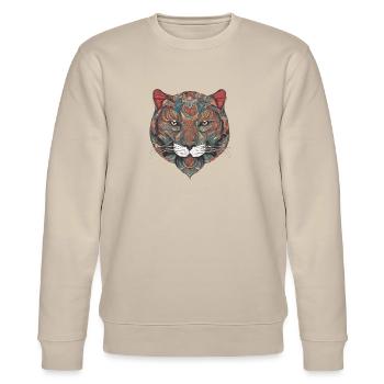 tigre lion animal peinture sophistiqué vêtement - Sweat bio CHANGER Stanley/Stella Unisexe - beige - Devant - Nik (191cm) & Marisol (170cm)