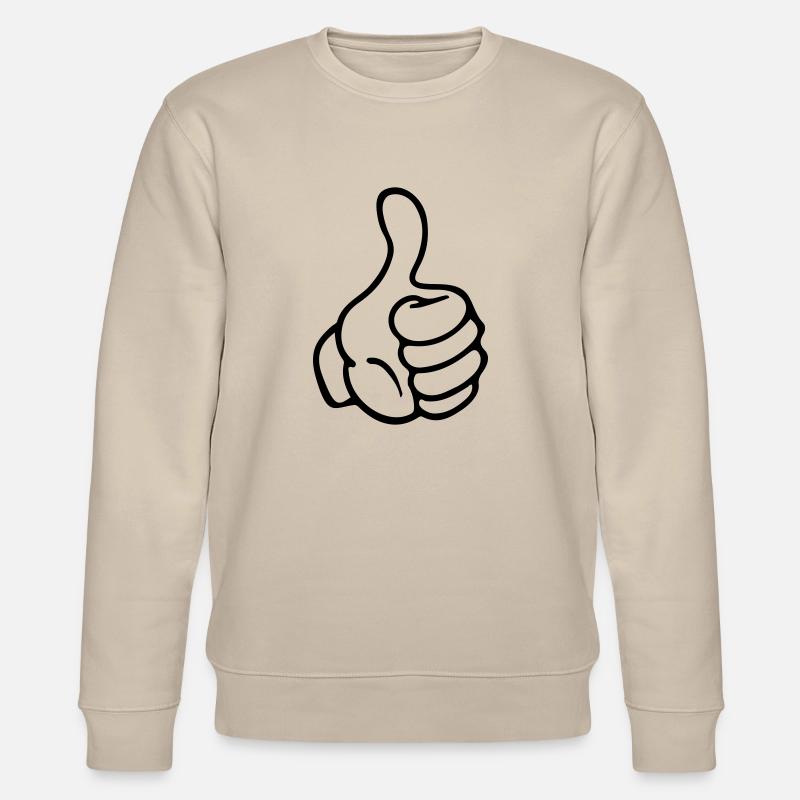 hand thumb like comic - Stanley/Stella CHANGER Unisex Organic Sweatshirt - beige
