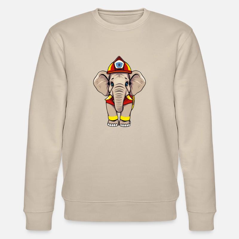 Held Elefant Feuerwehrmann - Stanley/Stella Unisex Bio-Sweatshirt CHANGER  - Beige