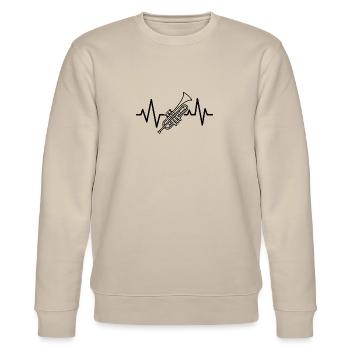Trumpet lifeline design - Stanley/Stella Unisex Bio-Sweatshirt CHANGER  - Beige - Vorne - Nik (191cm) & Marisol (170cm)