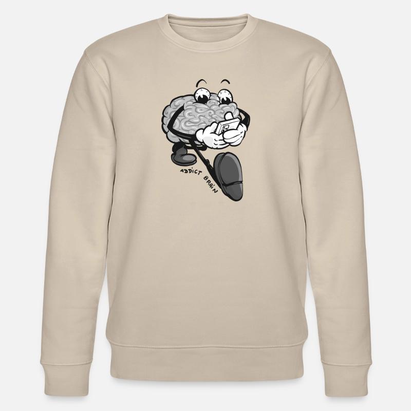 Brain Addict - grey version - Stanley/Stella CHANGER Unisex Organic Sweatshirt - beige