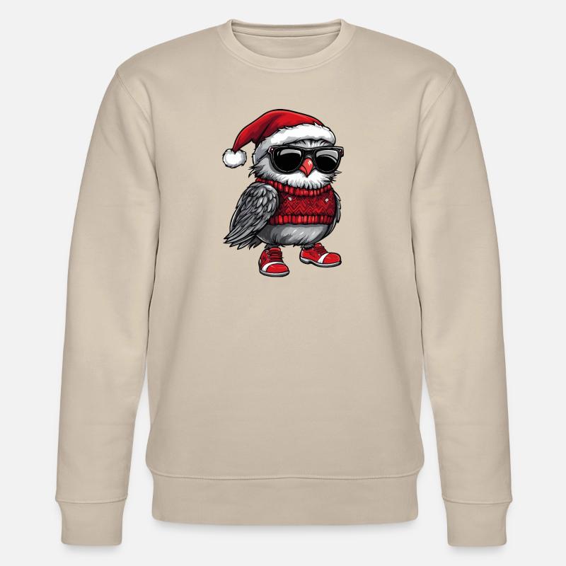Eule Weihnachten Comic Cool - Stanley/Stella Unisex Bio-Sweatshirt CHANGER  - Beige