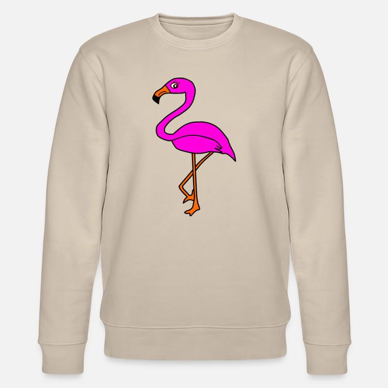 Flamingos Vogel Vögelchen Tiere Geschenk - Stanley/Stella Unisex Bio-Sweatshirt CHANGER  - Beige