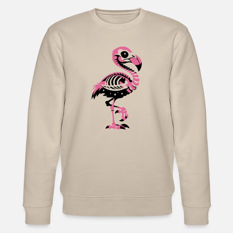 Flamingo Skelett Pink Gothic - Stanley/Stella Unisex Bio-Sweatshirt CHANGER  - Beige