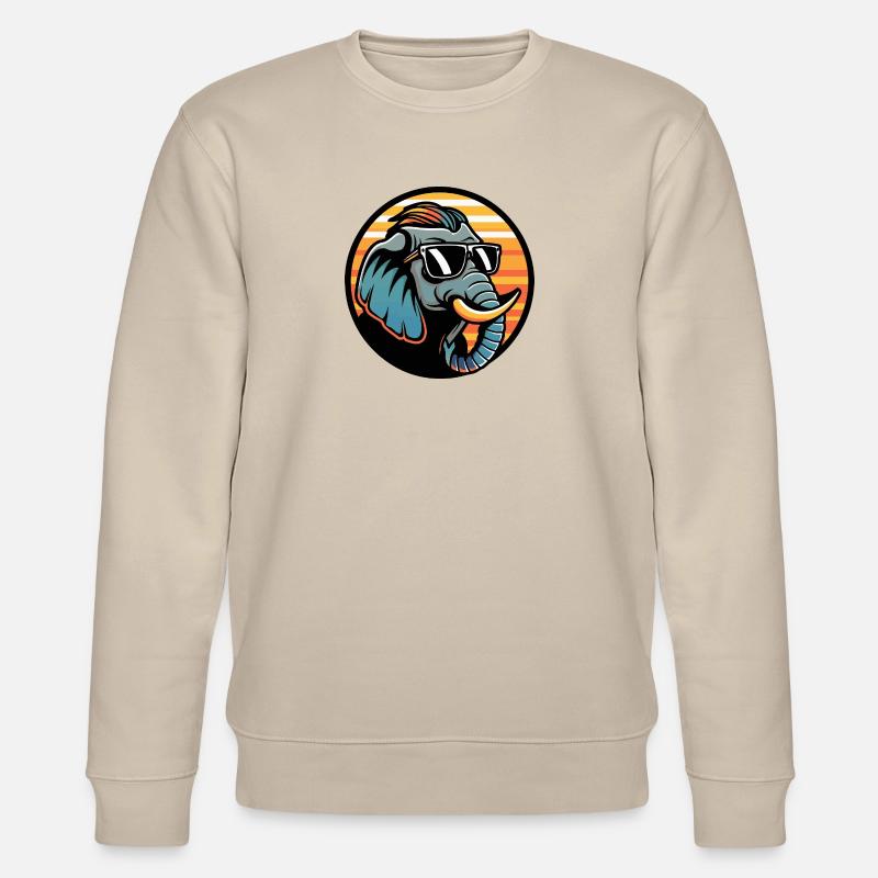 Elephant Comic Cool Summer - Stanley/Stella CHANGER Unisex Organic Sweatshirt - beige