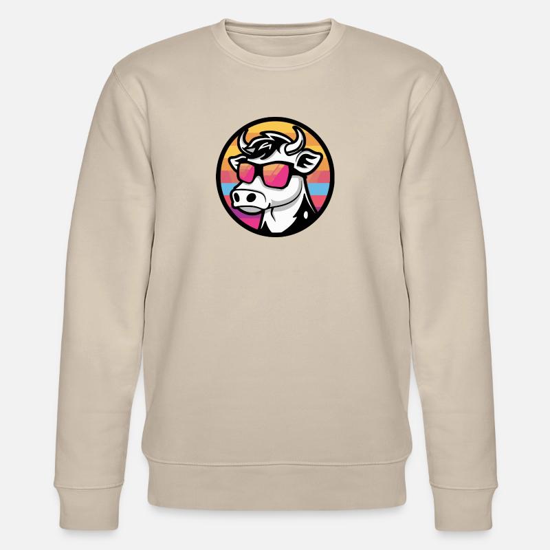 Kuh Comic Cool Sommer - Stanley/Stella Unisex Bio-Sweatshirt CHANGER  - Beige