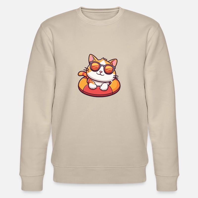 Katze Comic Cool - Stanley/Stella Unisex Bio-Sweatshirt CHANGER  - Beige
