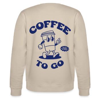 Coffee To Go Illustration Retro Back Logo 2023 - Stanley/Stella CHANGER Unisex Organic Sweatshirt - beige - Back - Marisol (170cm)