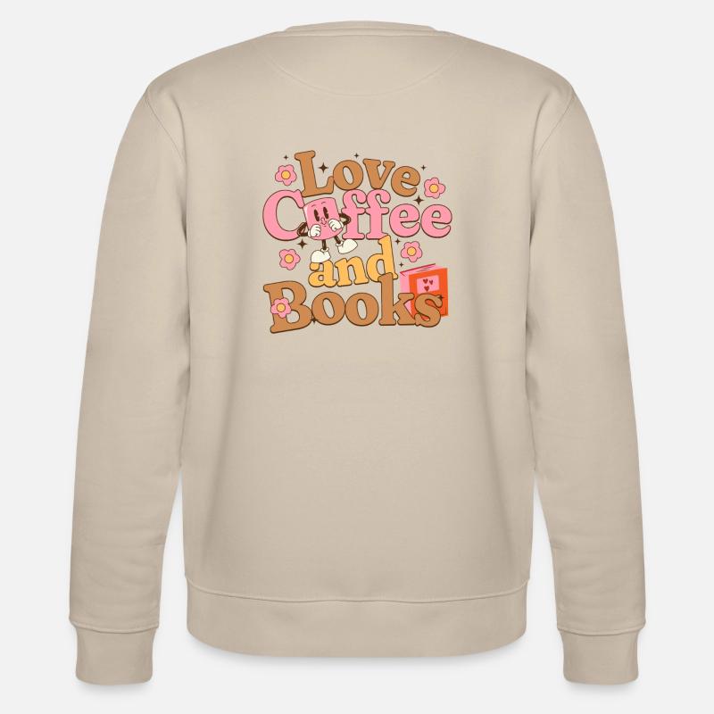 Liebe Kaffee und Bücher - Stanley/Stella Unisex Bio-Sweatshirt CHANGER - Beige