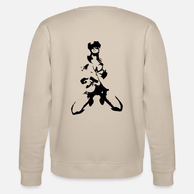 Frau mit Waffe - Stanley/Stella Unisex Bio-Sweatshirt CHANGER  - Beige