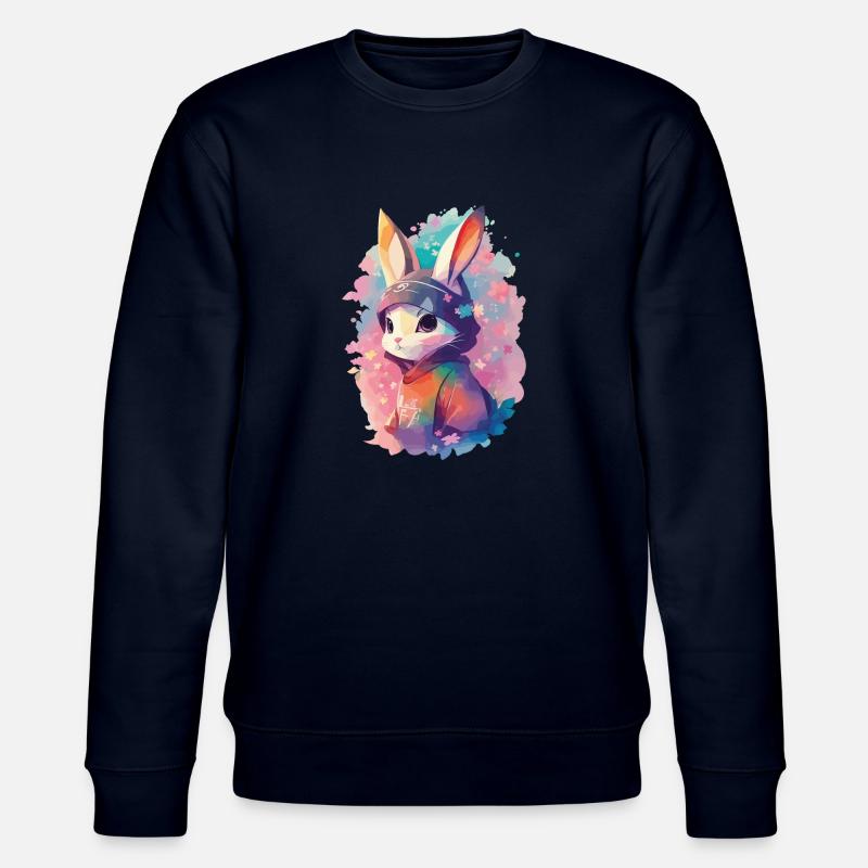 Süßes Häschen Aquarell - Stanley/Stella Unisex Bio-Sweatshirt CHANGER  - Navy