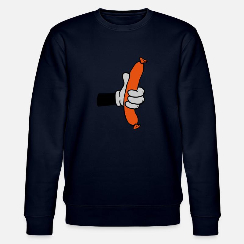 Comic Hand hält Wurst - Stanley/Stella Unisex Bio-Sweatshirt CHANGER  - Navy