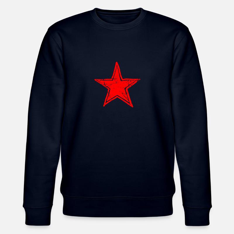 star drawn path red - Stanley/Stella Unisex Bio-Sweatshirt CHANGER  - Navy