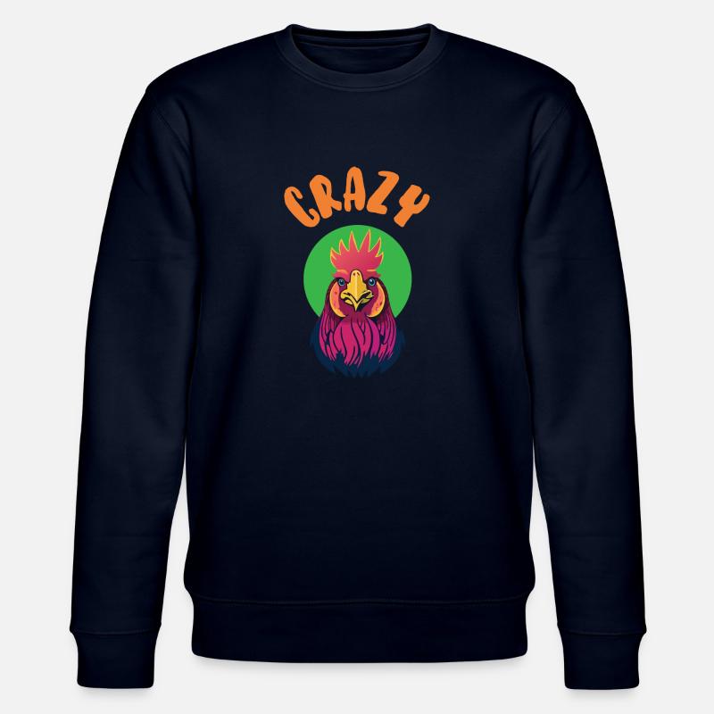 Coq déjanté - Crazy Chicken - Sweat bio CHANGER Stanley/Stella Unisexe - marine