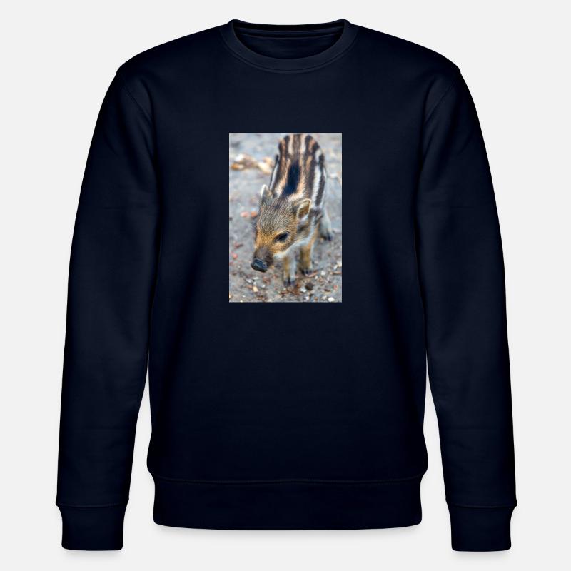 Frischling Wildschwein (Sus scrofa) im Wald - Stanley/Stella Unisex Bio-Sweatshirt CHANGER  - Navy