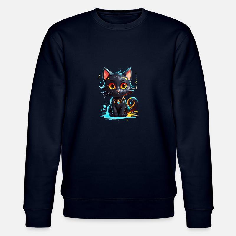 Schwarzes Kätzchen - Stanley/Stella Unisex Bio-Sweatshirt CHANGER  - Navy
