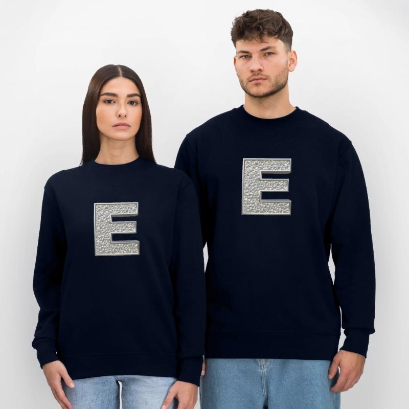 E, lettre, lettre E, initiale, initiale E, monogramme, Sweat bio CHANGER Stanley/Stella Unisexe
