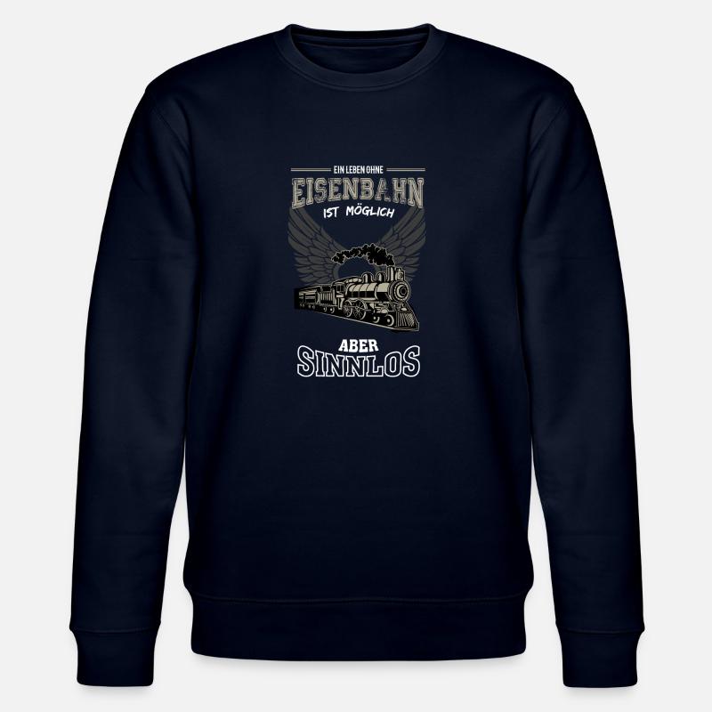 Eisenbahn Leben sinnlos - Geschenk - Stanley/Stella Unisex Bio-Sweatshirt CHANGER  - Navy